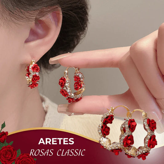 JOYERÍA EUROPEA! ARETES ROSAS CLASICC