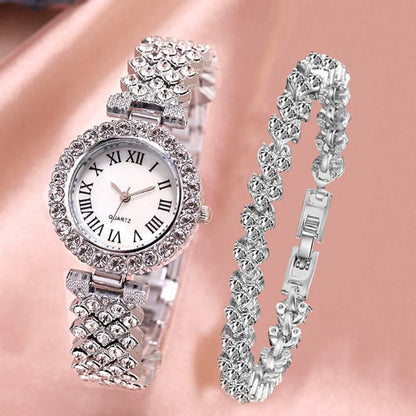 Quartz® Reloj de Lujo con Diamantes + Pulsera de Regalo 🎁