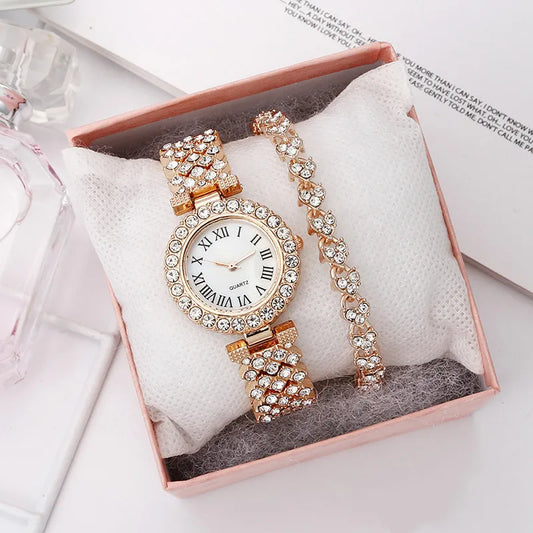 Quartz® Reloj de Lujo con Diamantes + Pulsera de Regalo 🎁