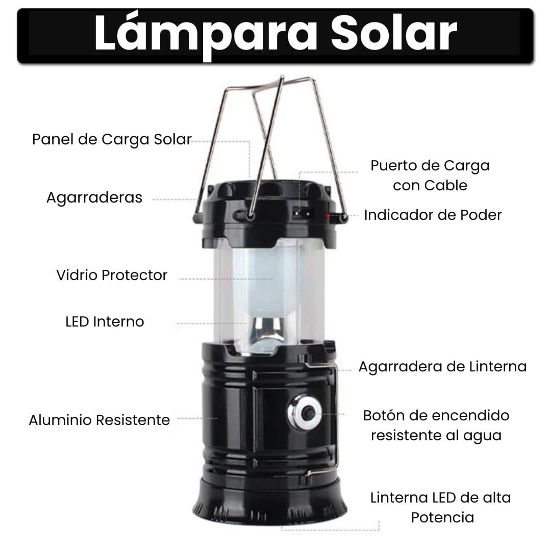 Light® Lámpara Solar 3en1 Casería